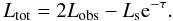 \appendix \setcounter{section}{2} \begin{equation} L_{\rm tot}=2L_{\rm obs}-L_{\rm s}{\rm e}^{-\tau}. \end{equation}