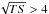 \hbox{$\sqrt{TS}>4$}
