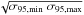 \hbox{$\sqrt{{\sigma_{\rm 95,min}~\sigma_{\rm 95,max}}}$}