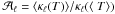 \hbox{$\mathcal{A}_\ell=\langle\kappa_\ell(T)\rangle/\kappa_\ell(\langle\ T\rangle)$}