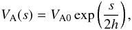 \begin{equation} \label{Al} V_{\rm A}(s)=V_{\rm A0}\exp\left ({{s\over {2h}}}\right ), \end{equation}