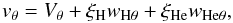 \begin{equation} \label{v_y} v_{\theta}=V_{\theta}+\xi_{\rm H} w_{\mathrm {H}\theta} +\xi_{\rm He} w_{\mathrm {He}\theta}, \end{equation}