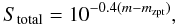 \begin{equation} S_{\rm total}= 10^{-0.4 (m - m_{\rm zpt})}, \label{signal_total} \end{equation}