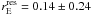 \hbox{$r_{\rm E}^{\rm{res}}=0.14\pm0.24$}