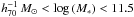 \hbox{$h_{70}^{-1}\, M_\odot<\log\,(M_*)<11.5$}