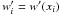 \hbox{$w'_{i}=w'(x_{i})$}