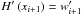 \hbox{$H'\left(x_{i+1}\right)=w'_{i+1}$}
