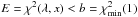 \hbox{$E = \chi^{2}(\lambda, x) < b = \chi^{2}_\mathrm{min}(1)$}