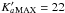 \hbox{$K{'}\!\!_{a}{}_{\rm MAX}=22$}