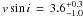 \hbox{$v \sin i\,=\,3.6^{+0.3}_{-1.0}$}