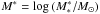 \hbox{$M^* = \log\, (M_\ast^* /M_\odot)$}