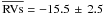 \hbox{$\overline{\mathrm{RVs}} = -15.5 \,\pm\, 2.5$}