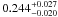\hbox{$0.244^{+0.027}_{-0.020}$}