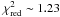 \hbox{$\chi^2_{\rm red} \sim 1.23$}
