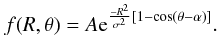 \appendix \setcounter{section}{1} \begin{equation} \label{gp} { f(R,\theta) = A{\rm e}^{\frac{-R^2}{\sigma^2}\left[1 - \cos(\theta - \alpha)\right]}. } \end{equation}