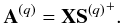 \begin{eqnarray*} {\bf A}^{(q)} = {\bf X} {{\bf S}^{(q)}}^+. \end{eqnarray*}