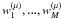 \hbox{${w_{1}^{(\mu)}, ..., w_{M}^{(\mu)}}$}