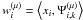 \hbox{${w}^{(\mu)}_i = \left< x_i, \Psi^{(\mu)}_{i,k} \right>$}