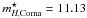 \hbox{$m_{ H,\rm Coma}^{\star} = 11.13$}