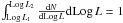 \hbox{$\int_{\Log\,L_1}^{\Log\,L_2} \flum \d \Log\,L = 1$}