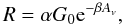 \begin{equation} R=\alpha G_{0}{\rm e}^{-\beta A_{v}}, \end{equation}