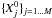 \hbox{$\{X_{j}^{0}\}_{j=1\dots M}$}