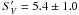 \hbox{$S'_V=5.4\pm1.0$}