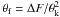\hbox{$\theta_\mathrm{f} = \Delta F/\theta_\mathrm{k}^2$}