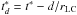 \hbox{$t^*_d = t^* - d/\rlc$}