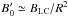 \hbox{$B'_0 \simeq \blc/R^2$}