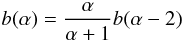 \appendix \setcounter{section}{2} \begin{equation} b(\alpha) = \frac{\alpha}{\alpha+1}b(\alpha-2) \end{equation}