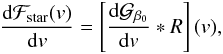 \appendix \setcounter{section}{3} \begin{equation} \frac{{\rm d}\Fstar(v)}{{\rm d}v} = \left[\frac{{\rm d}{\cal G}_{\beta_0}}{{\rm d}v}*R\right](v) , \label{eq.Fstar} \end{equation}