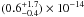\hbox{$(0.6^{+1.7}_{-0.4})\times10^{-14}$}