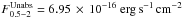 \hbox{$F^{\rm Unabs}_{0.5{-}2}=6.95\,\times\,10^{-16}~ {\rm erg\, s^{-1}\, cm^{-2}}$}