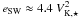 \hbox{$e_\mathrm{SW} \approx 4.4~V_{\mathrm{K},\star}^2$}
