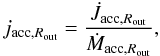 \begin{equation} j_{\mathrm{acc},R_\mathrm{out}}= \frac{\dot{J}_{\mathrm{acc},R_\mathrm{out}}}{\dot{M}_{\mathrm{acc},R_\mathrm{out}}}, \label{eq:jaccdisksp} \end{equation}