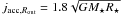 \hbox{$j_{\mathrm{acc},R_\mathrm{out}} = 1.8 \sqrt{GM_\star R_\star}$}