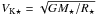 \hbox{$V_{\mathrm{K}\star} = \sqrt{GM_\star/R_\star}$}