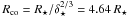 \hbox{$R_\mathrm{co} = R_\star/\delta_\star^{2/3} = 4.64 \, R_\star$}