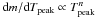 \hbox{$\mbox{d}m/\mbox{d}T_{ {\rm peak}} \propto T_{ {\rm peak}}^n$}