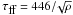 \hbox{$\tau_{\mbox{ff}}=446/\!\sqrt{\rho}$}