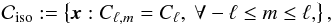 \begin{eqnarray*} \cC_{\mathrm{iso}} := \ens{\cmb: C_{\ell,m} = C_{\ell}, ~ \forall -\ell \leq m \leq \ell, } , \end{eqnarray*}