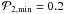 \hbox{$\mathcal{P}_{2,\mathrm{min}} = 0.2$}