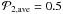 \hbox{$\mathcal{P}_{2,\mathrm{ave}} = 0.5$}