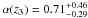 \hbox{$\alpha(z_3)=0.71^{+0.46}_{-0.29}$}