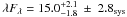 \hbox{$\lambda{F}_\lambda=15.0^{+2.1}_{-1.8}~\pm~2.8_{\rm sys}$}