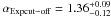 \hbox{$\alpha_{\rm Expcut-off}=1.36^{+0.09}_{-0.12}$}