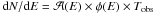 \hbox{${\rm d}N/{\rm d}E=\mathcal{A}(E)\times\phi(E)\times T_{\rm obs}$}