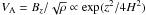 \hbox{$V_{\rm A}=B_z/\sqrt{\rho}\propto\exp(z^2/4H^2)$}