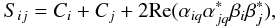 \appendix \setcounter{section}{1} \begin{equation} S_{ij}=C_i+C_j+2{\rm Re}(\alpha_{iq}\alpha_{jq}^*\beta_{i}\beta_{j}^*), \end{equation}